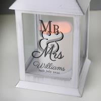 Personalised Mr & Mrs White Wedding Lantern Extra Image 1 Preview